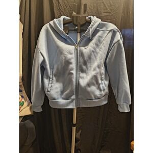 Basic Baby Blue Zip Up Hoodie Small